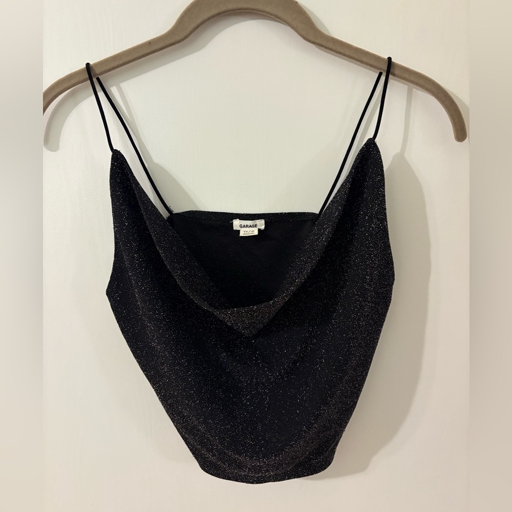 Garage Black Sparkle crop top